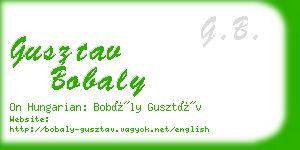 gusztav bobaly business card